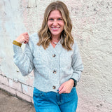 Soft Blend Button-Front Cardigan - Heather Grey