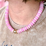 Everly Beaded Necklace - Pink Passion