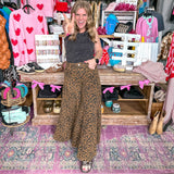 Leopard Lux Wide Leg Denim