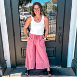 Boho Red Wide Leg Pants