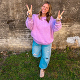 Overlap Fleece Pullover  - Lavender