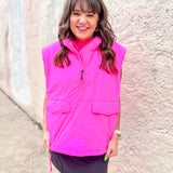 Pink Fusion Half Zip Puffer Vest