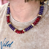 Everly Beaded Necklace - Maroon Bliss