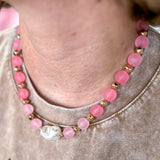 Color Pop Beaded Necklace - Pink Pearl