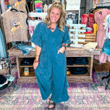 The Easy Denim V-Neck Jumpsuit