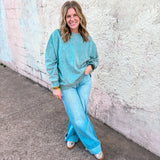 Overlap Fleece Pullover  - Ash Blue