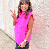 Pink Fusion Half Zip Puffer Vest
