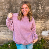 Overlap Fleece Pullover  - Rose