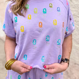 Queen of Sparkles: Lavender Q All Over Top