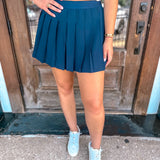 On The Go Pleated Tennis Skort - Navy