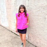 Pink Fusion Half Zip Puffer Vest