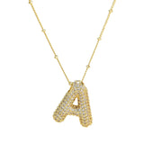 Zirconia Bauble Initial Necklace