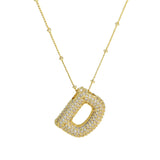 Zirconia Bauble Initial Necklace