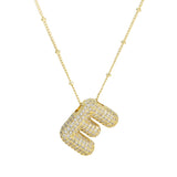Zirconia Bauble Initial Necklace
