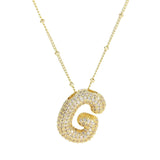 Zirconia Bauble Initial Necklace