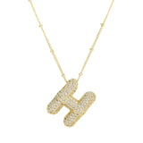 Zirconia Bauble Initial Necklace