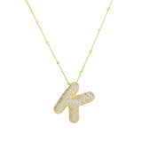 Zirconia Bauble Initial Necklace