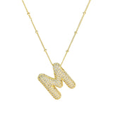 Zirconia Bauble Initial Necklace