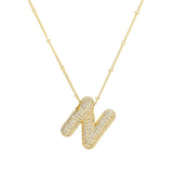 Zirconia Bauble Initial Necklace