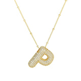 Zirconia Bauble Initial Necklace
