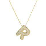 Zirconia Bauble Initial Necklace