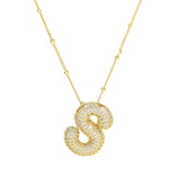 Zirconia Bauble Initial Necklace