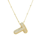 Zirconia Bauble Initial Necklace