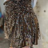 Queen of Sparkles: Copper Disco Swing Shorts