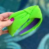 Lime Green Velvet Glam Headband